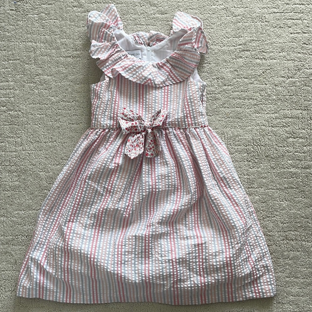 Bonnie Jean gingham striped dress. Girls size 6